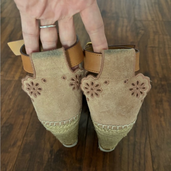 See By Chloe Pink Floral Wedges - Picture 3 of 3